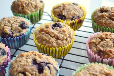 Quick & Easy Healthy Banana And Blueberry Muffins