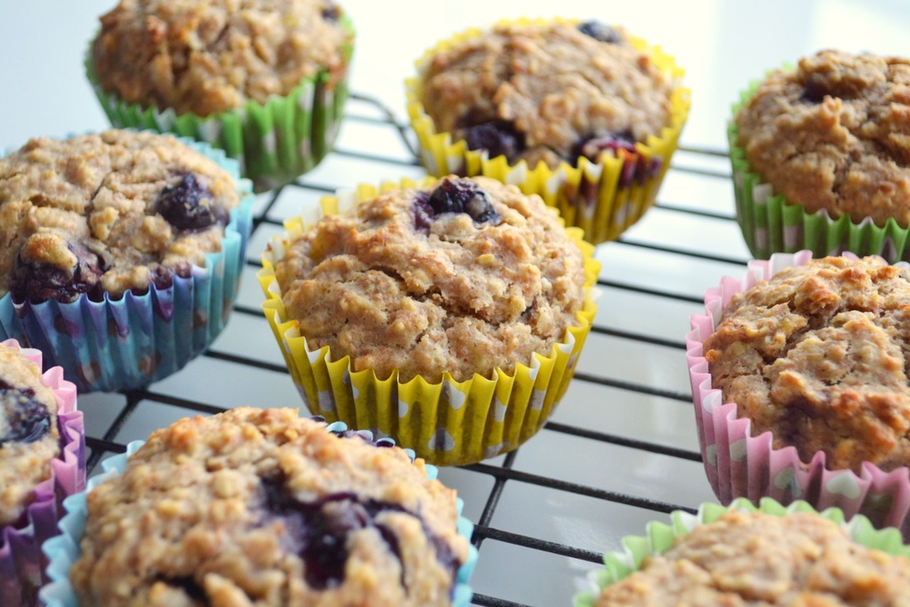 Quick & Easy Healthy Banana And Blueberry Muffins