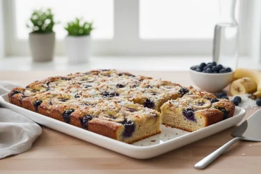Moist Blueberry Banana Coconut Tray Bake Recipe Easy & Delicious